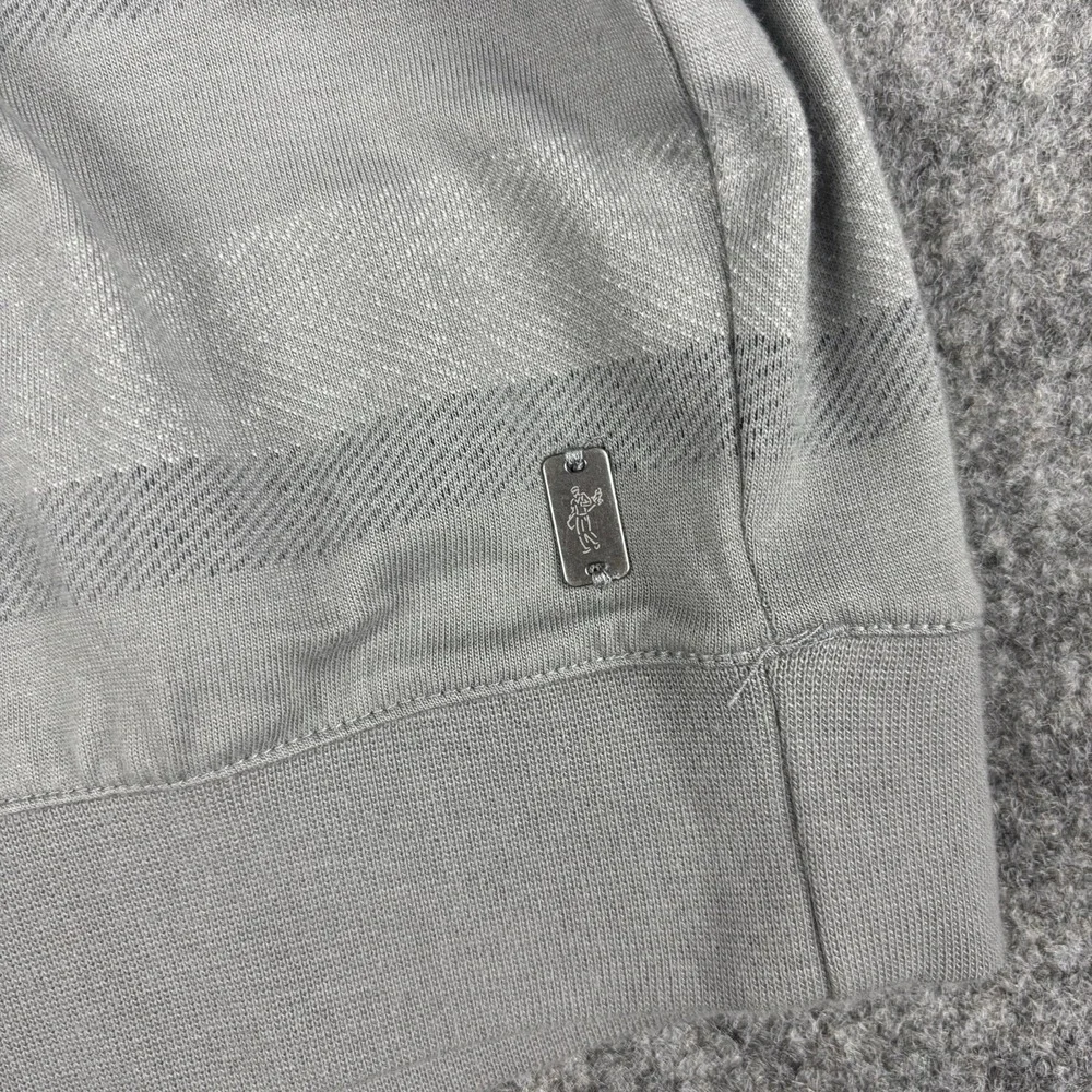 Ashworth Quarter Zip Pullover Mens XL Gray Striped Golf Sweater Cotton‎ Blend